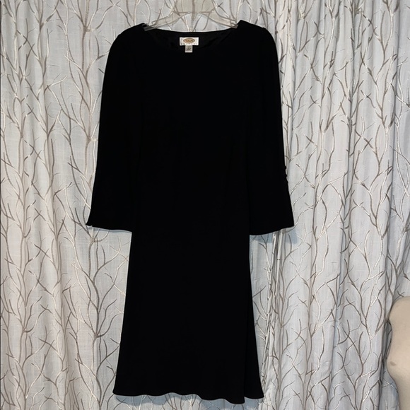 Talbot's Black Dress with Flared Sleeves - Picture 1 of 10